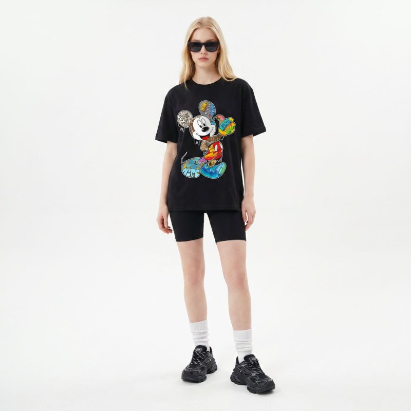 画像4: Unisex Romax Tex Mickey Collage Printed T-shirt ユニセックス 男女兼用 キッズ ジュニア ミッキー コラージュ プリント半袖 Tシャツ 家族でお揃い (4)