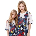 画像1: Oversized Kids Disney Mickey & Minnie mouse Trompe l'oeil Print Dress kids to adults キッズ ディズニー ミニーマウス ミニーちゃん だまし絵 ワンピース 親子コーデ (1)