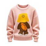 画像2: smile cap & bear Long Sleeve sweater pullover  Knit 　スマイルキャップ＆ベア熊ラウンドネック長袖ニットセータープルオーバー (2)