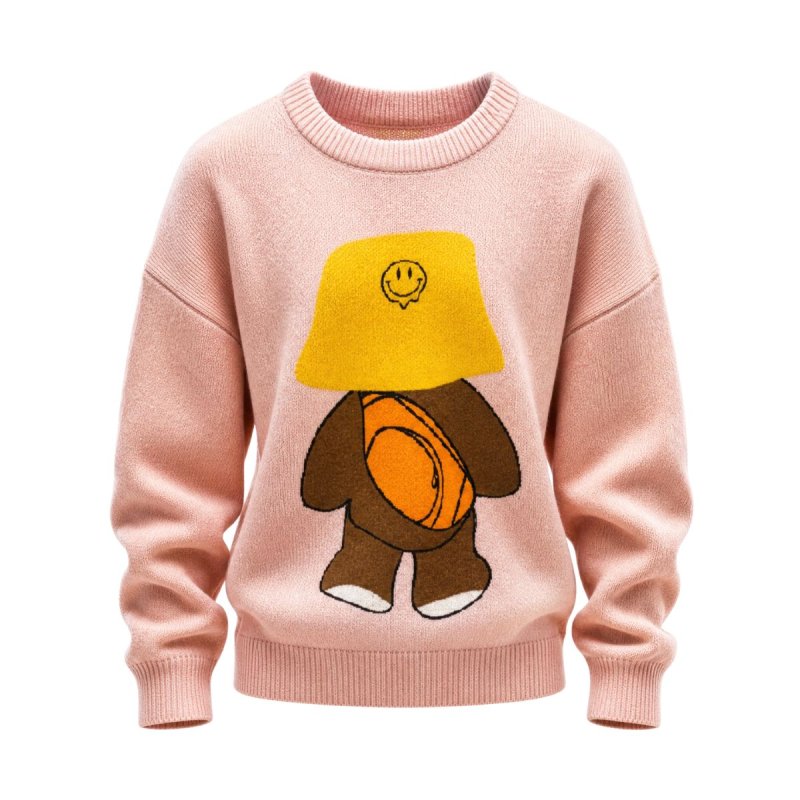 画像2: smile cap & bear Long Sleeve sweater pullover  Knit 　スマイルキャップ＆ベア熊ラウンドネック長袖ニットセータープルオーバー (2)
