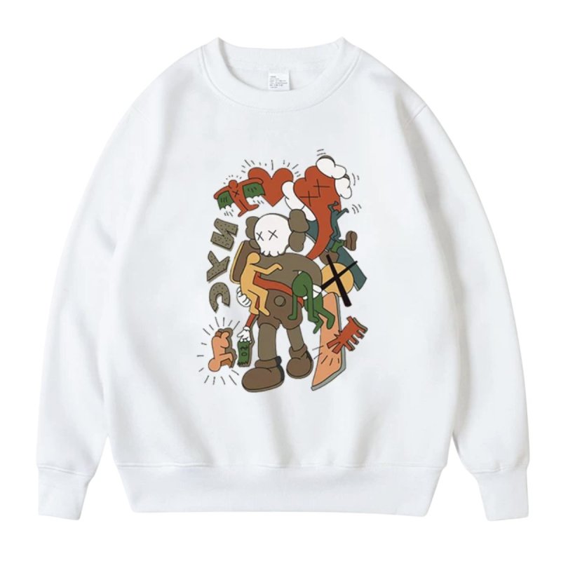 画像2: KAWS SESAME STREET Unisex Sweat Shirts Pullover ユニセックス 男女兼用 カウズ セサミストリート プリント スウェット トレーナー プルオーバー (2)