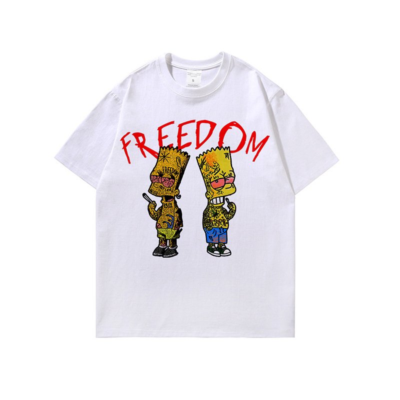 画像2: Unisex The Simpsons Bart Simpson Vintage FREEDOM print Tshirts & vest  ユニセックス 男女兼用 バートシンプソン シンプソンズ フリーダム プリント ヴィンテージ風 古着風 Tシャツ (2)