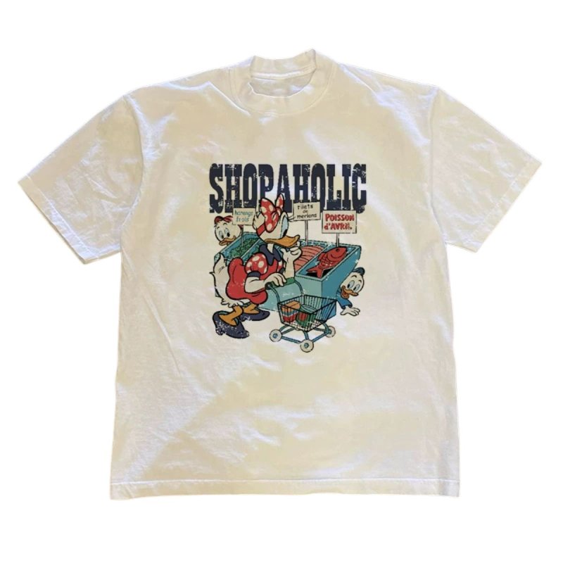 画像1: Daisy Duck & Children Print Short-Sleeve T-Shirt 　男女兼用 ユニセックスデイジーダック＆キッズ プリント半袖Tシャツ (1)
