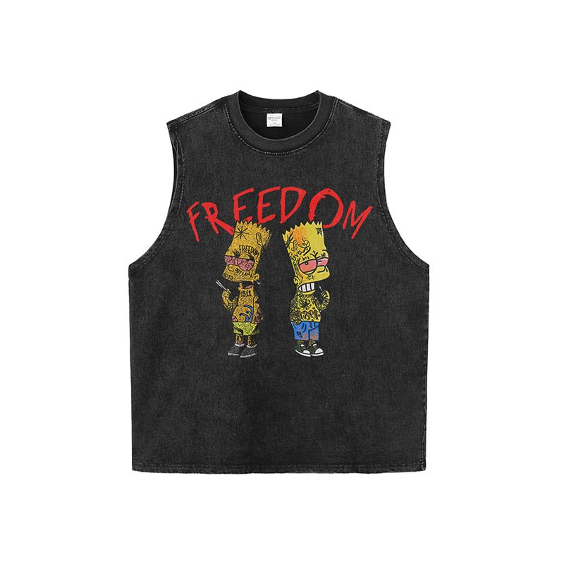 画像4: Unisex The Simpsons Bart Simpson Vintage FREEDOM print Tshirts & vest  ユニセックス 男女兼用 バートシンプソン シンプソンズ フリーダム プリント ヴィンテージ風 古着風 Tシャツ (4)