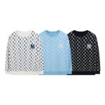 画像1: MLB Women’s NY Monogram All-Over Print Crewneck Sweatshirt ユニセックス 男女兼用 MLB NY モノグラム ロゴ スウェット トレーナー (1)
