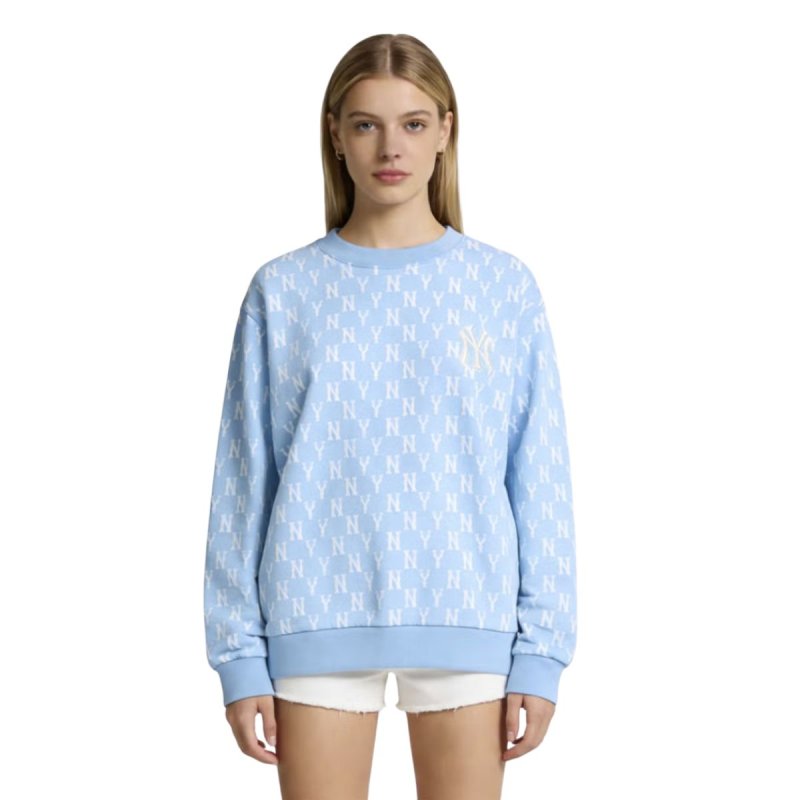 画像3: MLB Women’s NY Monogram All-Over Print Crewneck Sweatshirt ユニセックス 男女兼用 MLB NY モノグラム ロゴ スウェット トレーナー (3)