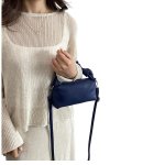 画像7:  Leather knot design handle tote shoulder crossbody pillow bag　レザーハンドル結び目デザイントートショルダークロスボディピローバッグ  (7)
