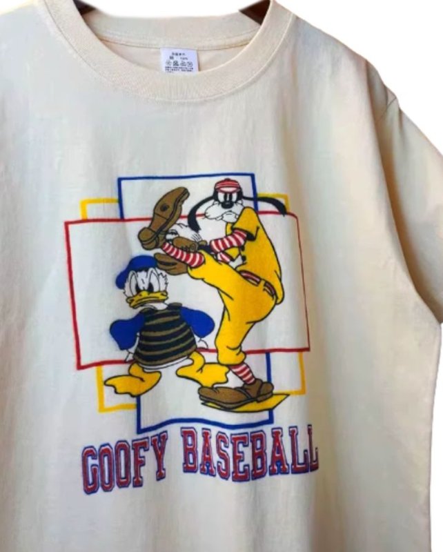 画像3: Goofy & Donald Duck Vintage Style Print Short-Sleeve T-Shirt 　男女兼用 ユニセックス グーフィ＆ドナルドダッグヴィンテージスタイルプリント半袖Tシャツ (3)
