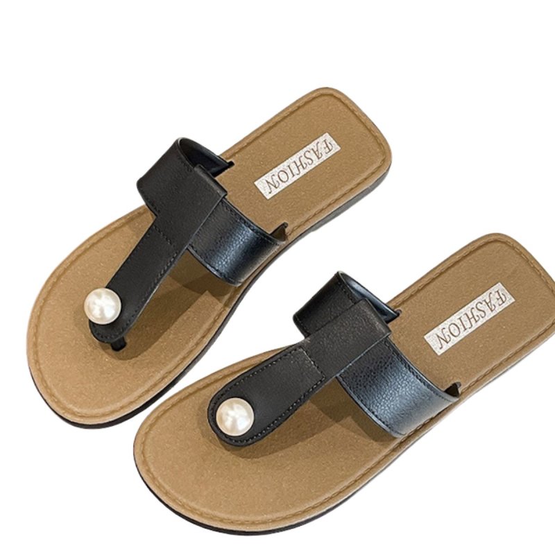 画像4: Thong flat pearl sandals Slippers ユニセックス男女兼用トングパール付きフラットサンダルスリッパ (4)