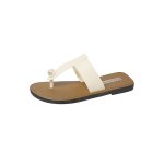 画像2: Thong flat pearl sandals Slippers ユニセックス男女兼用トングパール付きフラットサンダルスリッパ (2)