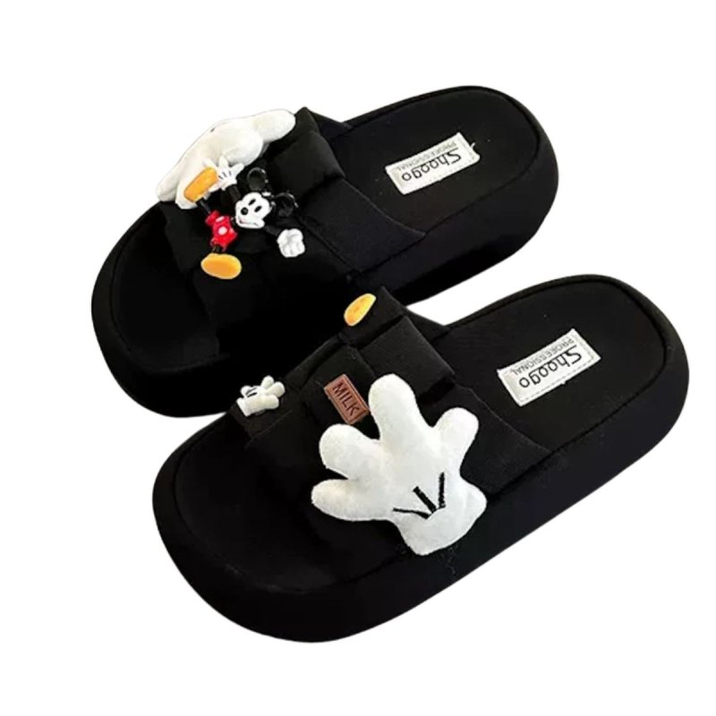 画像2: Mickey Mouse plush platform sandal slippers shoes　ミッキーマウスぬいぐるみ厚底サンダルスリッパシューズ (2)