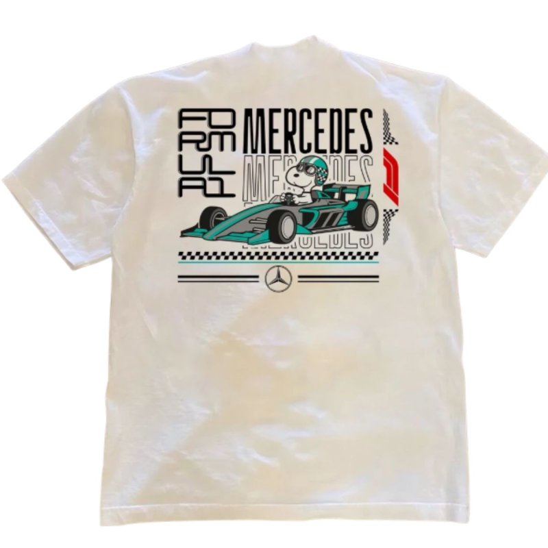 画像2: Unisex Snoopy x Mercedes Print  T-shirt  男女兼用 ユニセックススヌーピー×メルセデスプリント 半袖 Tシャツ (2)