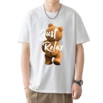 画像3: Unisex Just Relax Back View Bear Print  T-shirt  男女兼用 ユニセックスジャストリラックスバックビューベアプリント 半袖 Tシャツ (3)