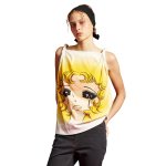 画像3: WHITE CRYING GIRL KNOT SLEEVELESS Cartoon print Tank Top クライングガール アニメプリントタンクトップ シャツ (3)