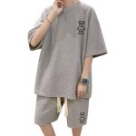 画像4:  Bear T-shirt and shorts set (top and bottom) setup ユニセックス男女兼用 ベア 上下セット tシャツ 半袖 ハーフパンツ セットアップ (4)