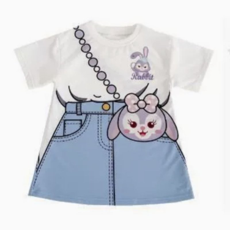 画像3: Kids Disney Duffy and Friends Trompe l'oeil Print Dress kids to adults キッズ ディズニー ダッフィー フレンズ シェリーメイ ステラ・ルー クッキー・アン だまし絵 ワンピース  (3)