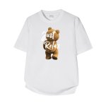 画像1: Unisex Just Relax Back View Bear Print  T-shirt  男女兼用 ユニセックスジャストリラックスバックビューベアプリント 半袖 Tシャツ (1)