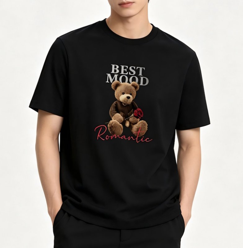 画像2: Unisex Romantic Bear Print  T-shirt  男女兼用 ユニセックスロマンティックベアプリント 半袖 Tシャツ (2)