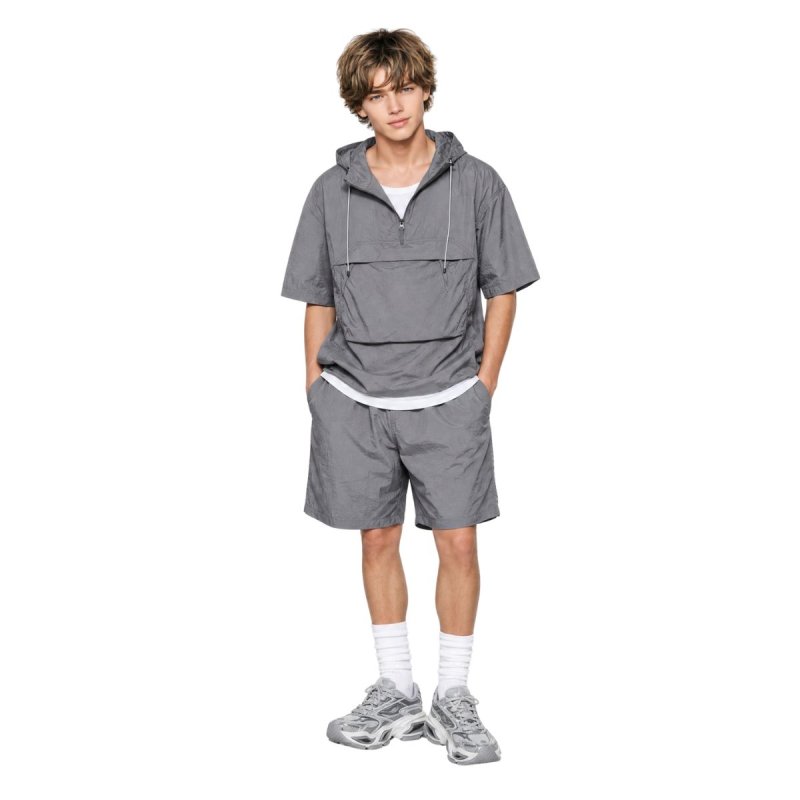 画像2: Quick-drying short-sleeve hoodie and short pants set jacket and Pants Set  半袖フーディ＆ショートパンツセットアップスーツセットアップ (2)