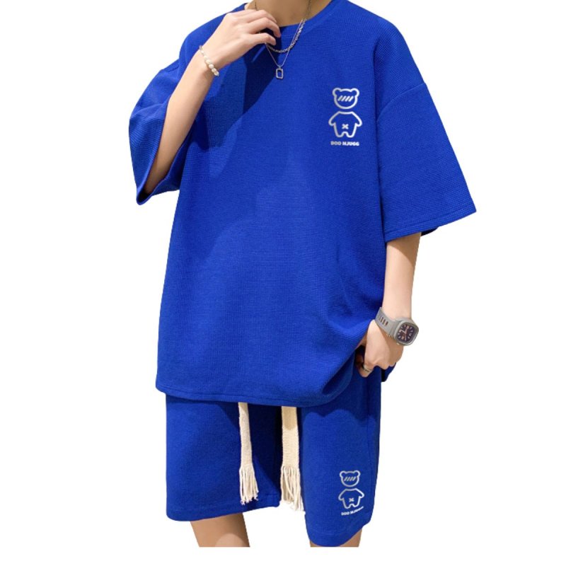 画像2:  Bear T-shirt and shorts set (top and bottom) setup ユニセックス男女兼用 ベア 上下セット tシャツ 半袖 ハーフパンツ セットアップ (2)