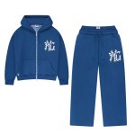 画像1: Monogram logo print zip-up pants set　ユニセックス 男女兼用 モノグラムロゴプリント  セットアップ ジップアップジャケット ＆パンツ上下セット (1)