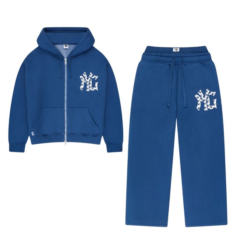 画像1: Monogram logo print zip-up pants set　ユニセックス 男女兼用 モノグラムロゴプリント  セットアップ ジップアップジャケット ＆パンツ上下セット (1)