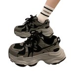 画像2: Ｗomen's Metallic platform sneakers trainers Y2K 厚底 メタリック スニーカー プラットフォーム ダッドシューズ ボリュームソール (2)