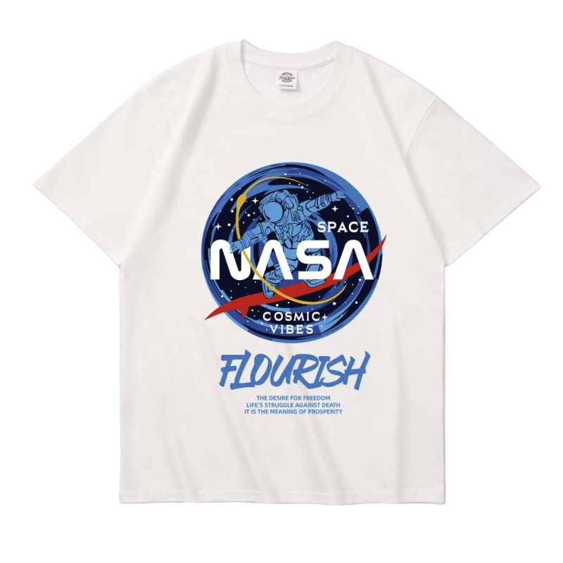 画像5: NASA FLOURISH x Astronaut print Print Tshirts ユニセックス男女兼用 NASA ナサ × 宇宙飛行士 半袖 Tシャツ (5)