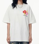 画像6:  The Simpsons Bart & Maggie Simpson American Two-Tone Heart Print Tshirts ユニセックス男女兼用ザ・シンプソンズ バート＆マギーシンプソン アメリカン ツートーン ハートプリントプリント 半袖 Tシャツ (6)