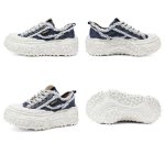 画像4: Unisex Denim fringe chunky sole platform lace-up sneakers  Shoes ユニセックス 男女兼用 デニムフリンジチャンキーソール厚底レースアップ  スニーカー (4)
