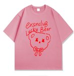 画像5: Lucky Bear  Print Tshirts ユニセックス男女兼用ラッキーベア熊プリント 半袖 Tシャツ (5)