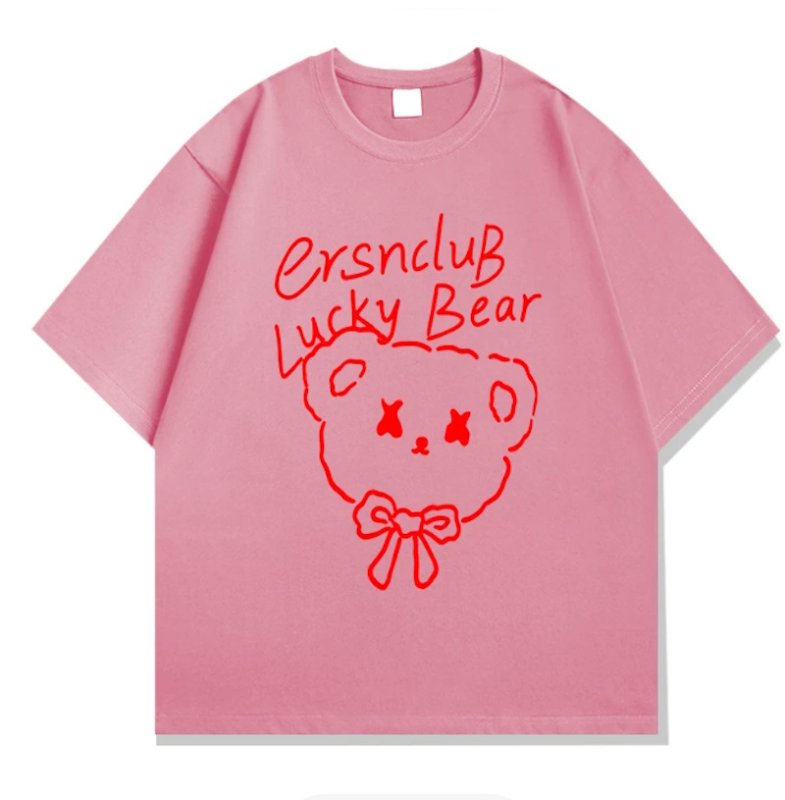 画像5: Lucky Bear  Print Tshirts ユニセックス男女兼用ラッキーベア熊プリント 半袖 Tシャツ (5)