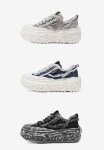 画像7: Unisex Denim fringe chunky sole platform lace-up sneakers  Shoes ユニセックス 男女兼用 デニムフリンジチャンキーソール厚底レースアップ  スニーカー (7)