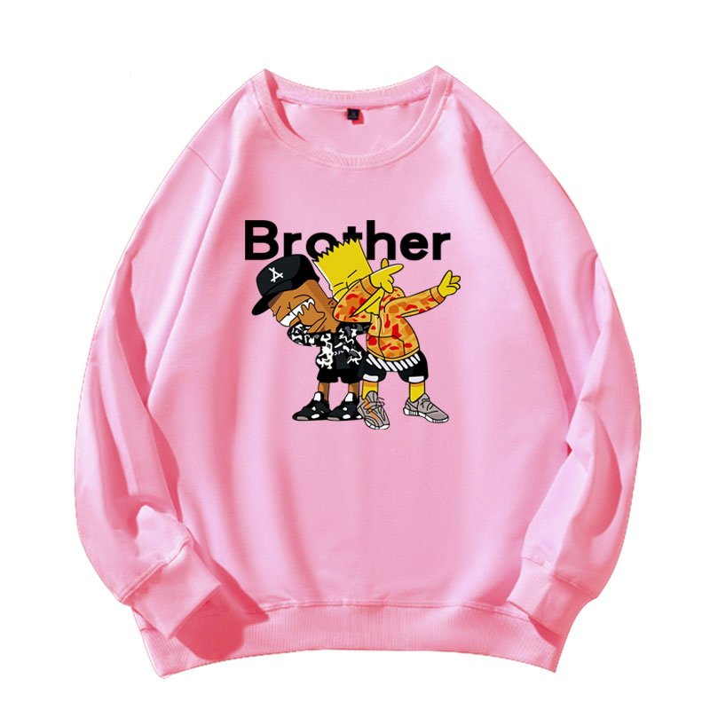 画像3: Men's Unisex The Simpsons Brother long-sleeved oversize pullover sweater   ユニセックス 男女兼用 シンプソンズ ブラザー 兄弟 長袖トレーナー (3)