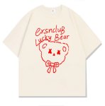画像4: Lucky Bear  Print Tshirts ユニセックス男女兼用ラッキーベア熊プリント 半袖 Tシャツ (4)