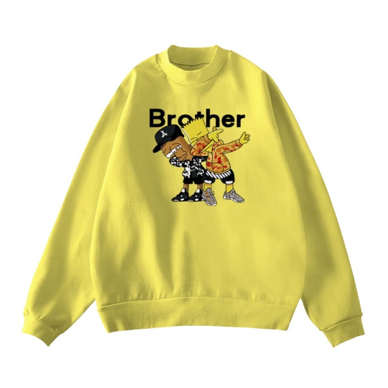 画像6: Men's Unisex The Simpsons Brother long-sleeved oversize pullover sweater   ユニセックス 男女兼用 シンプソンズ ブラザー 兄弟 長袖トレーナー (6)