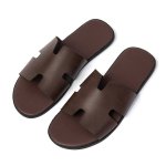 画像2: Men's PU leather H flat slippers sandals フラット H サンダル スリッパ フリップ フロップ (2)