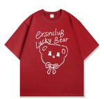 画像8: Lucky Bear  Print Tshirts ユニセックス男女兼用ラッキーベア熊プリント 半袖 Tシャツ (8)