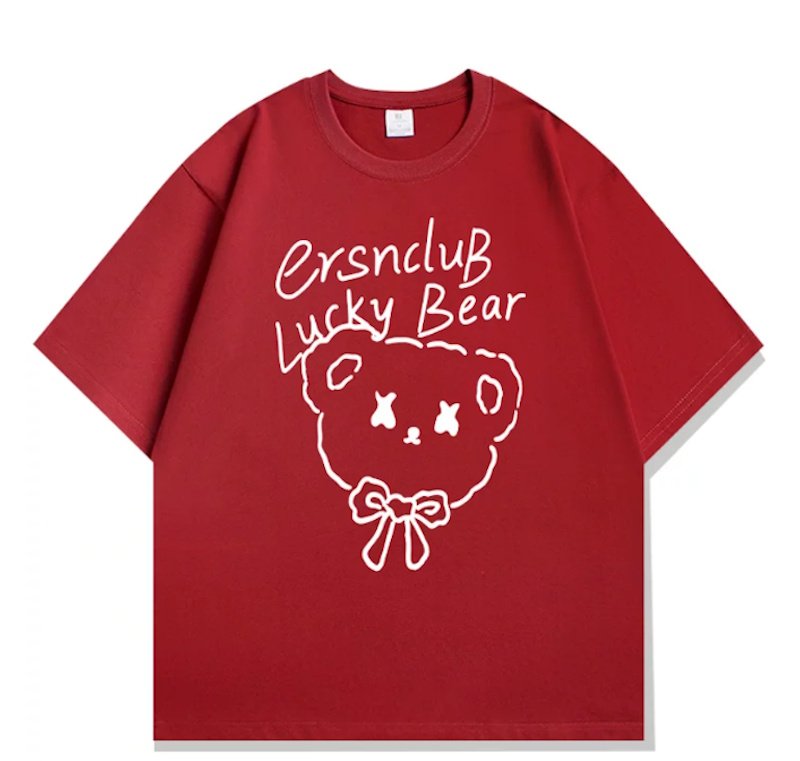 画像8: Lucky Bear  Print Tshirts ユニセックス男女兼用ラッキーベア熊プリント 半袖 Tシャツ (8)