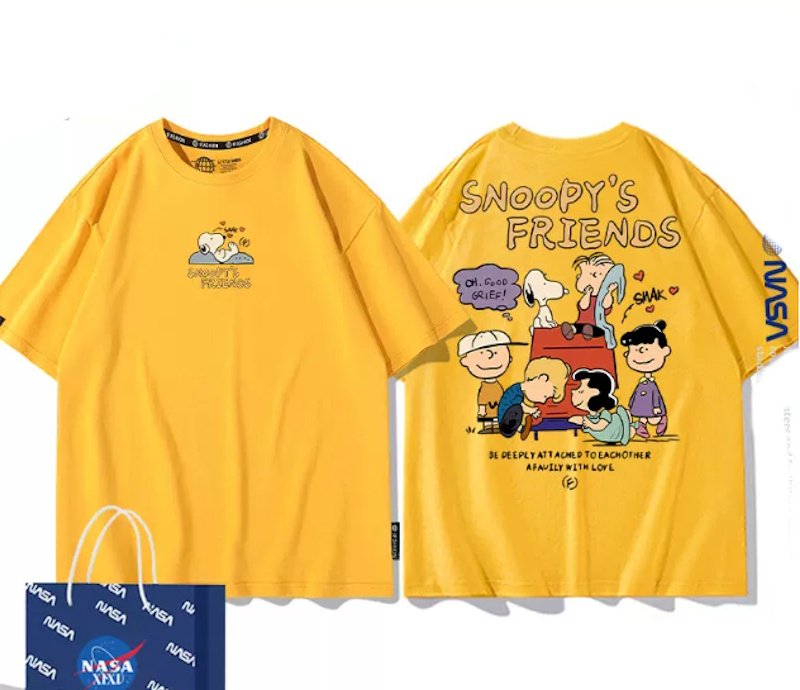 画像4: Snoopy x Friends Print Tshirts ユニセックス男女兼用 スヌーピー×フレンズ 半袖 Tシャツ (4)