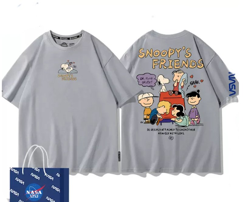 画像3: Snoopy x Friends Print Tshirts ユニセックス男女兼用 スヌーピー×フレンズ 半袖 Tシャツ (3)