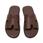 画像4: Men's PU leather H flat slippers sandals フラット H サンダル スリッパ フリップ フロップ (4)