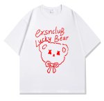画像2: Lucky Bear  Print Tshirts ユニセックス男女兼用ラッキーベア熊プリント 半袖 Tシャツ (2)