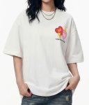 画像8:  The Simpsons Bart & Maggie Simpson American Two-Tone Heart Print Tshirts ユニセックス男女兼用ザ・シンプソンズ バート＆マギーシンプソン アメリカン ツートーン ハートプリントプリント 半袖 Tシャツ (8)