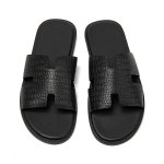 画像3: Men's PU leather H flat slippers sandals フラット H サンダル スリッパ フリップ フロップ (3)