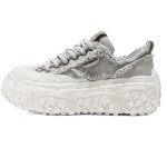 画像2: Unisex Denim fringe chunky sole platform lace-up sneakers  Shoes ユニセックス 男女兼用 デニムフリンジチャンキーソール厚底レースアップ  スニーカー (2)