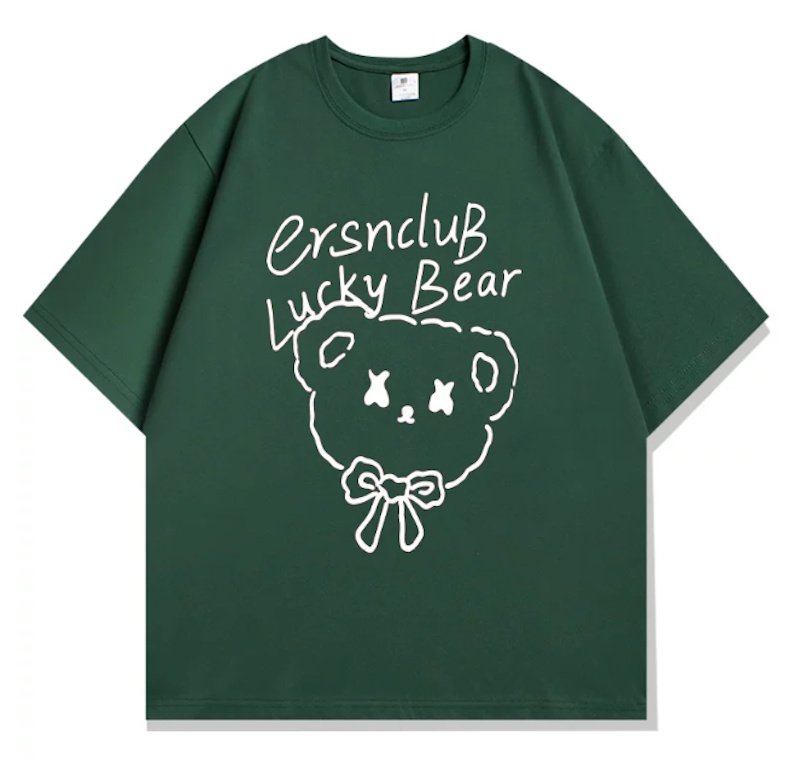 画像10: Lucky Bear  Print Tshirts ユニセックス男女兼用ラッキーベア熊プリント 半袖 Tシャツ (10)