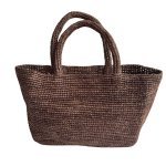 画像1: French Retro Raffia Tote Basket Bag tote  bag　fフレンチスタイルラフィアかご籠カゴトートバッグ (1)