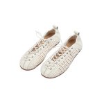 画像1: Mesh French strap knitted flat ballet shoes/pumps    メッシュフレンチストラップ編みフラットバレーシューズパンプス (1)