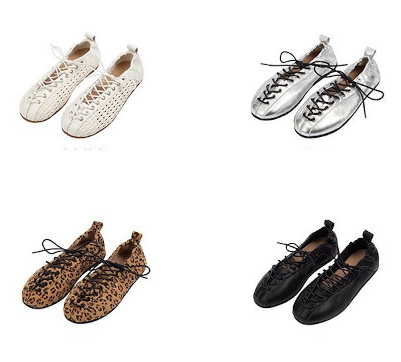 画像5: Mesh French strap knitted flat ballet shoes/pumps    メッシュフレンチストラップ編みフラットバレーシューズパンプス (5)